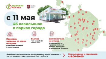 11 мая в столичных парках возобновляют работу павильоны «Здоровая Москва»